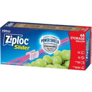 Ziploc Gallon Food Storage Slider Bags, Power Shield Technology for More Durability, 68 Count(68 Count)