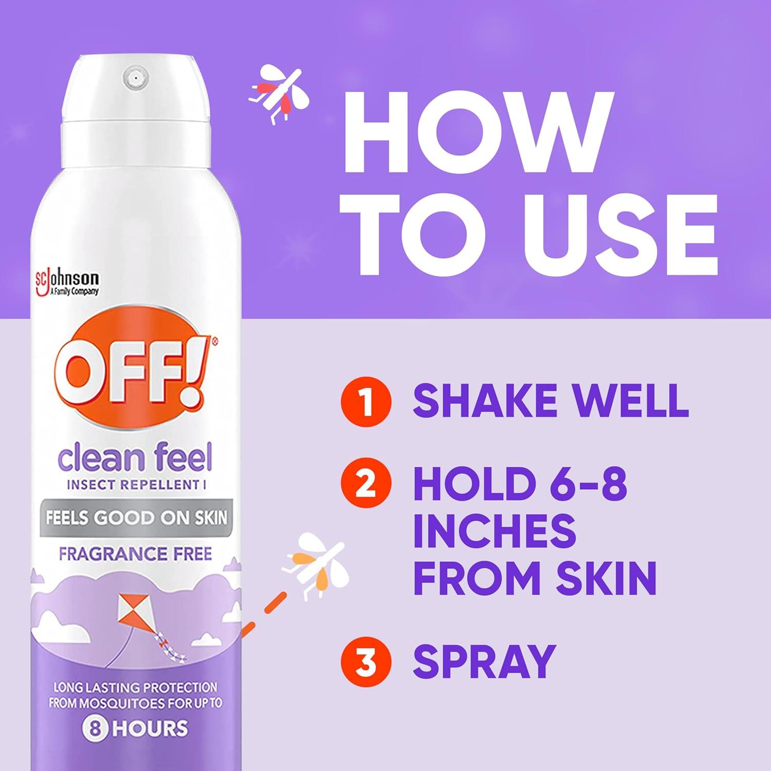 image:imageOFF Clean Feel Insect Repellent Aerosol with 20 Picaridin Bug Spray with Long Lasting Protection from Mosquitoes Feels Good on Skin 5 oz