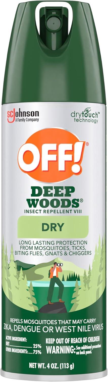 image:imageOFF Deep Woods Insect Repellent Aerosol Dry NonGreasy Formula Bug Spray with Long Lasting Protection from Mosquitoes 4 Oz 2 Count4 Ounce Pack of 1