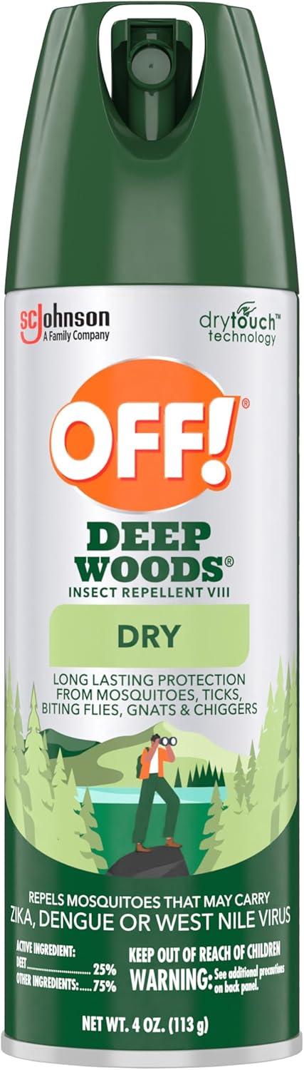 image:imageOFF Deep Woods Insect Repellent Aerosol Dry NonGreasy Formula Bug Spray with Long Lasting Protection from Mosquitoes 4 Oz 2 Count4 Ounce Pack of 2