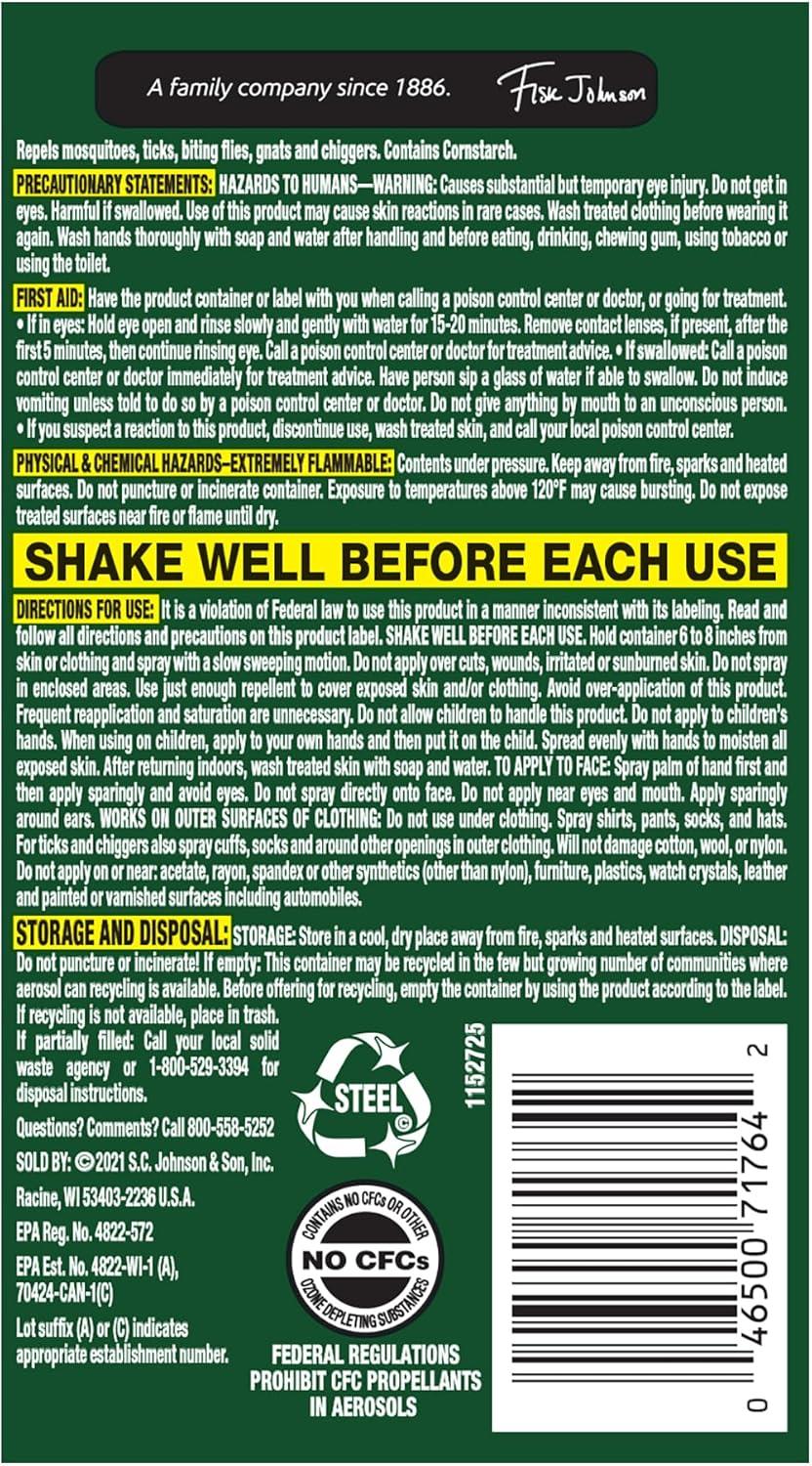 image:imageOFF Deep Woods Insect Repellent Aerosol Dry NonGreasy Formula Bug Spray with Long Lasting Protection from Mosquitoes 4 Oz 2 Count4 Ounce Pack of 4