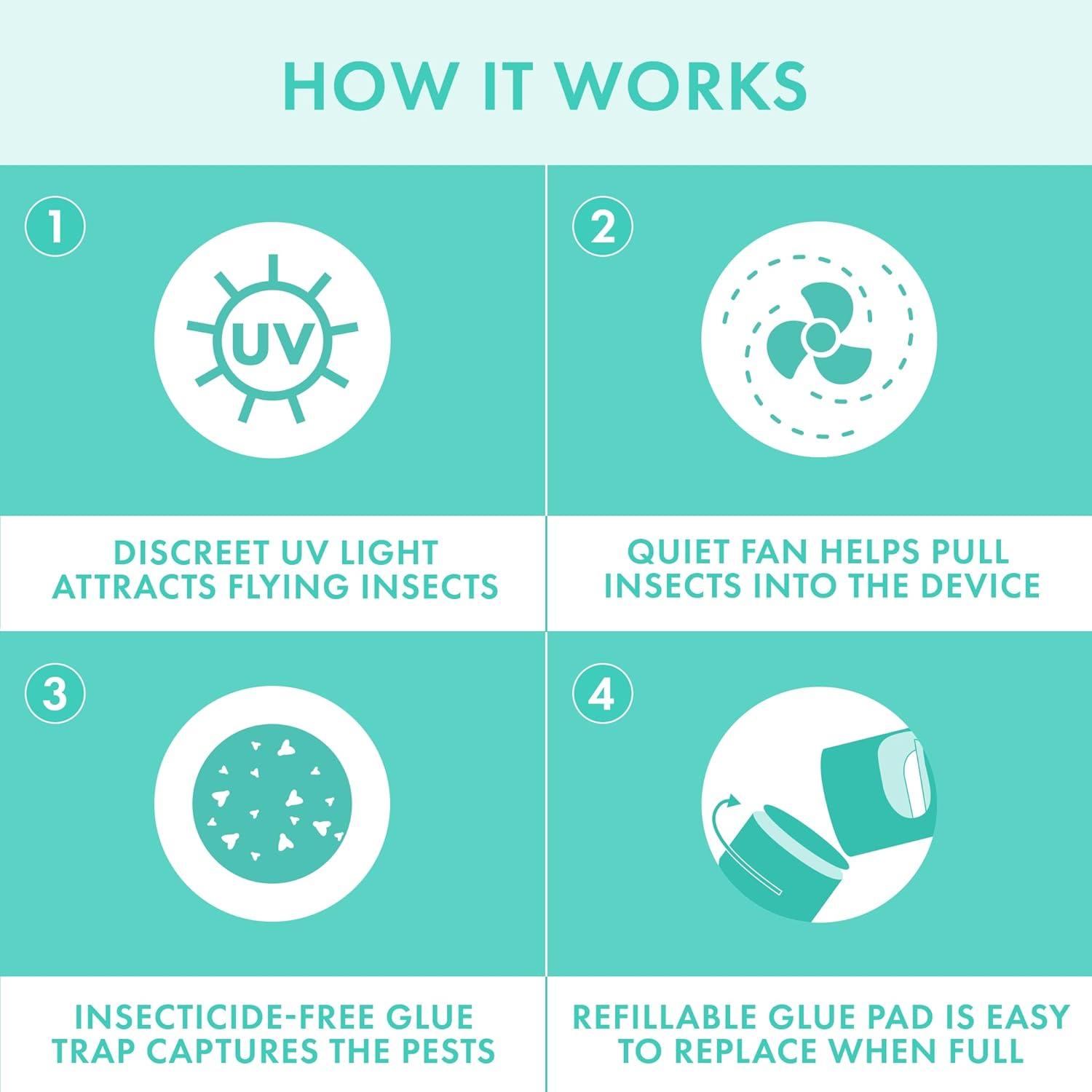 image:imageSTEM Flying Insect Fan Trap for Indoor Bug Control Attracts Mosquitoes Fruit Flies and House Flies Plugin Fan with UV Light Starter Kit Includes 1 Device and 5 Glue Traps2 Devices 10 Glue Traps