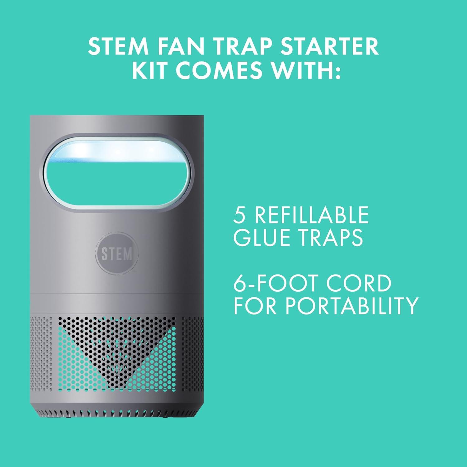 image:imageSTEM Flying Insect Fan Trap for Indoor Bug Control Attracts Mosquitoes Fruit Flies and House Flies Plugin Fan with UV Light Starter Kit Includes 1 Device and 5 Glue Traps2 Devices 10 Glue Traps