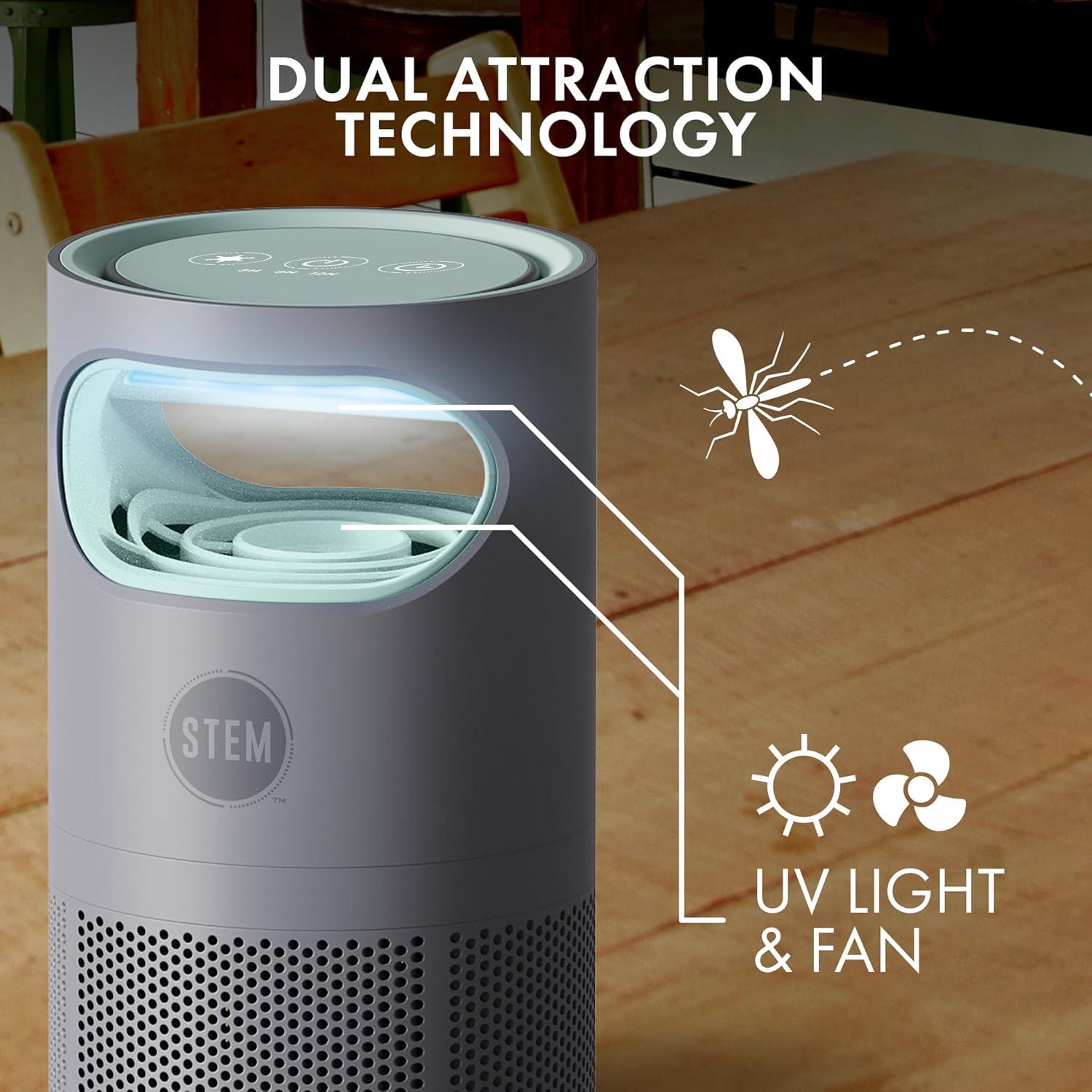image:imageSTEM Flying Insect Fan Trap for Indoor Bug Control Attracts Mosquitoes Fruit Flies and House Flies Plugin Fan with UV Light Starter Kit Includes 1 Device and 5 Glue Traps2 Devices 10 Glue Traps