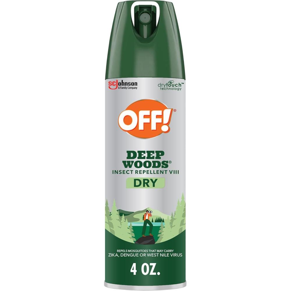 image:imageOFF Deep Woods Insect Repellent Aerosol Dry NonGreasy Formula Bug Spray with Long Lasting Protection from Mosquitoes 4 Oz 2 Count4 Ounce Pack of 1