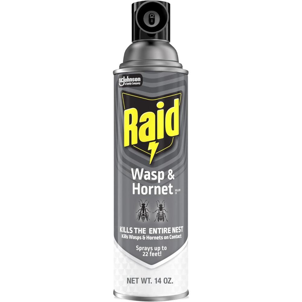 image:imageRaid Wasp amp Hornet Killer Spray Bug Killer Kills the Entire Nest 14 Oz 2 Count14 Fl Oz Pack of 12