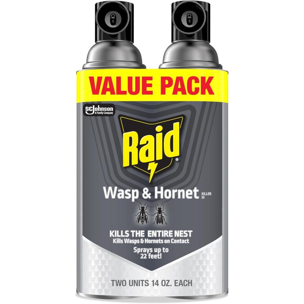 image:imageRaid Wasp amp Hornet Killer Spray Bug Killer Kills the Entire Nest 14 Oz 2 Count14 Fl Oz Pack of 2