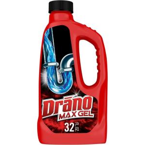 Drano Max Gel Drain Clog Remover & Cleaner, Fast-Acting to Unclog Standing Water & Remove Hair, Grease & Food Blockages, Safe for all Pipes & Septic, Kitchen Sinks, Bathroom Showers, 80 Oz, 2 Pack(32 Fl Oz (Pack of 1))