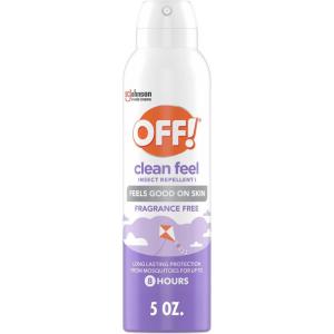 OFF! Clean Feel Insect Repellent Aerosol with 20% Picaridin, Bug Spray with Long Lasting Protection from Mosquitoes, Feels Good on Skin, 5 oz