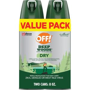 OFF! Deep Woods Insect Repellent Aerosol, Dry, Non-Greasy Formula, Bug Spray with Long Lasting Protection from Mosquitoes, 4 Oz, 2 Count(4 Ounce (Pack of 2))