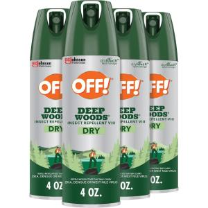 OFF! Deep Woods Insect Repellent Aerosol, Dry, Non-Greasy Formula, Bug Spray with Long Lasting Protection from Mosquitoes, 4 Oz, 2 Count(4 Ounce (Pack of 4))