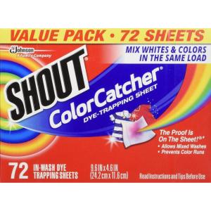 Shout Color Catchers for Laundry, Allow Mixed Washes, Prevents Color Runs and Maintains Original Clothing, 72 Count(72 Count (Pack of 4))