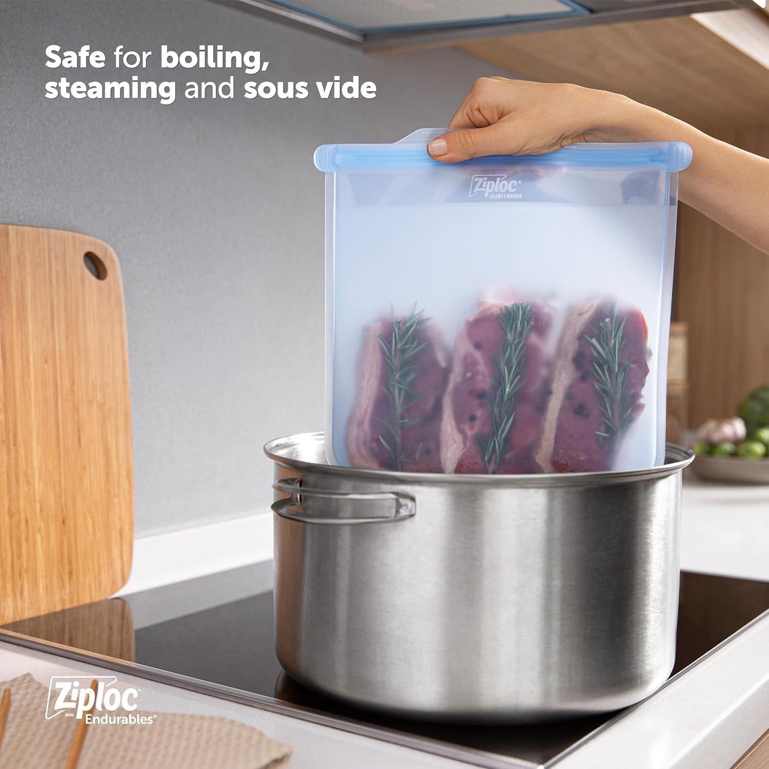image:imageZiploc Endurables Small Medium and Large Pouch Reusable Silicone Bags and Food Storage Meal Prep Containers for Freezer Oven and Microwave Dishwasher SafeVariety Pack SmallMediumLarge Pack of 3