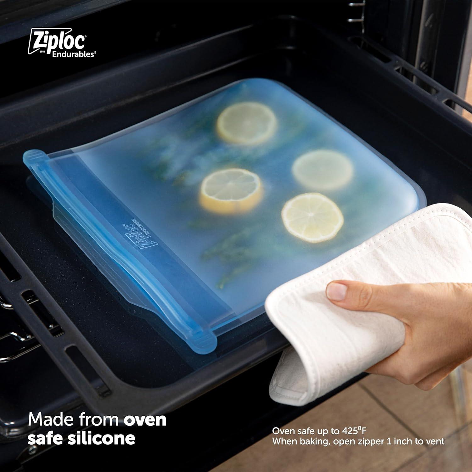 image:imageZiploc Endurables Small Medium and Large Pouch Reusable Silicone Bags and Food Storage Meal Prep Containers for Freezer Oven and Microwave Dishwasher SafeVariety Pack SmallMediumLarge Pack of 3