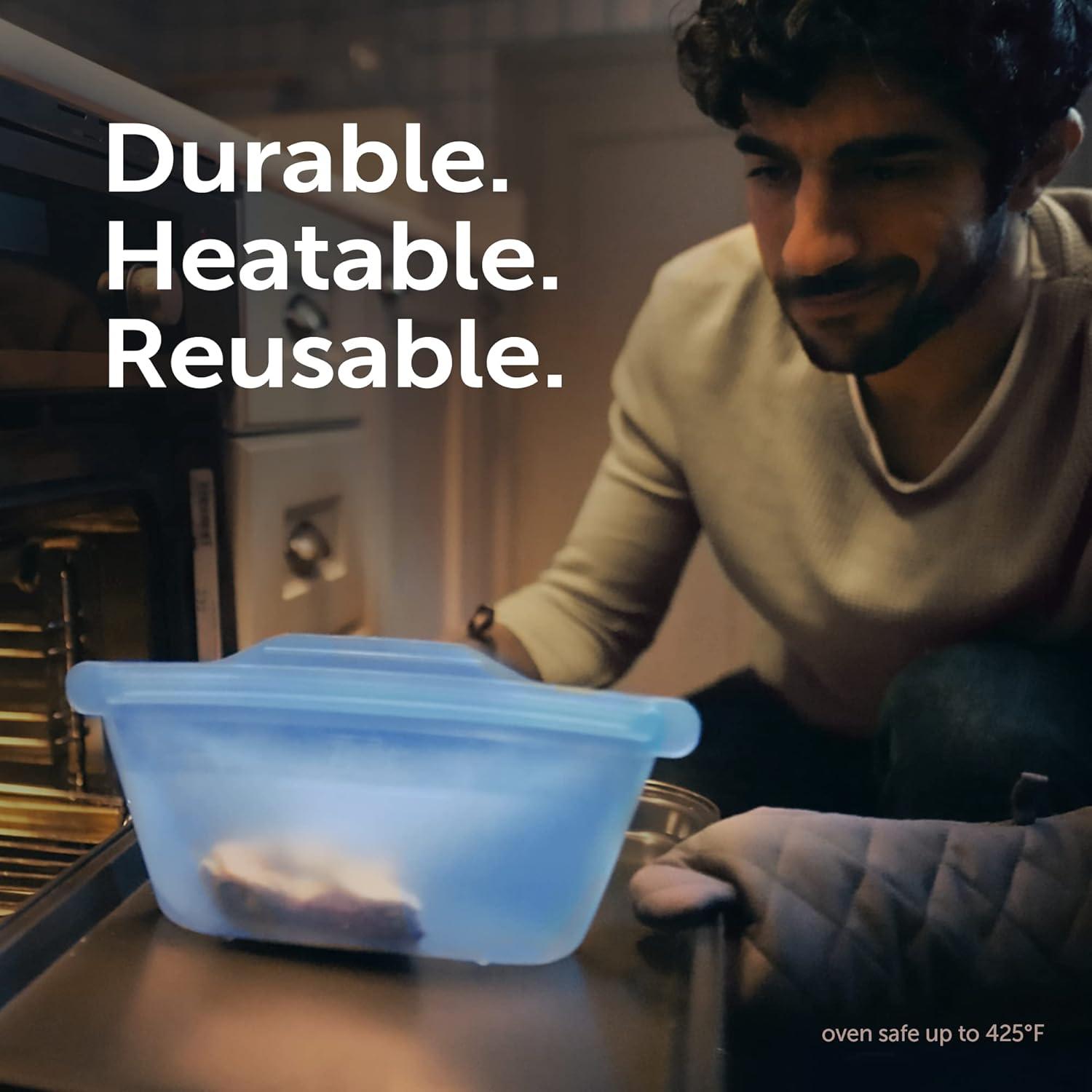 image:imageZiploc Endurables Small Medium and Large Pouch Reusable Silicone Bags and Food Storage Meal Prep Containers for Freezer Oven and Microwave Dishwasher SafeMedium Pouch Pack of 2