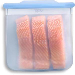 Ziploc Endurables Small, Medium, and Large Pouch, Reusable Silicone Bags and Food Storage Meal Prep Containers for Freezer, Oven, and Microwave, Dishwasher Safe(Large Pouch (Pack of 1))
